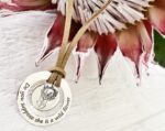 Personalised 30mm Sterling Silver Hoop With Protea Disc - Image 3
