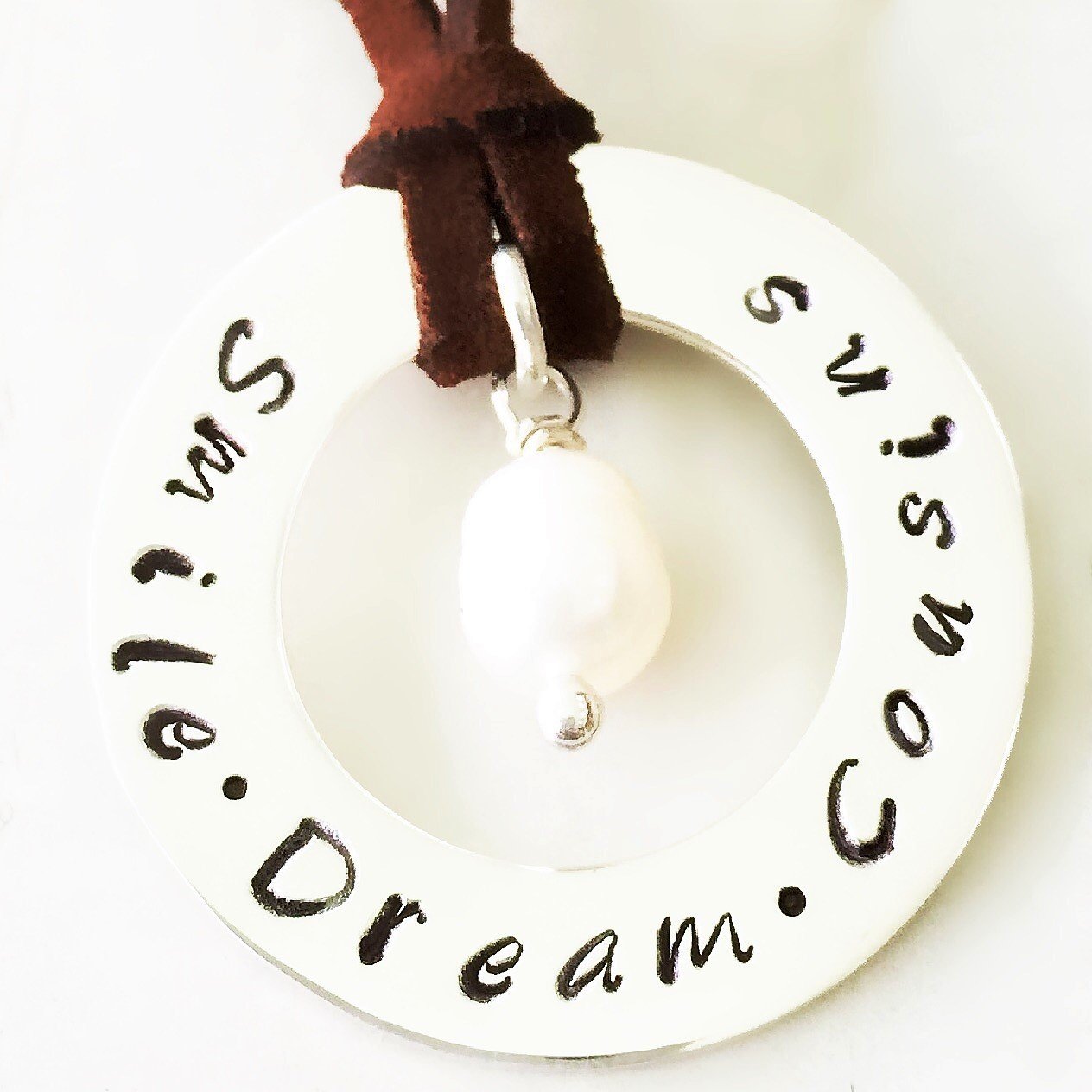 707088207 Personalised 30mm Sterling Silver Hoop With Freshwater Pearl - Image 1